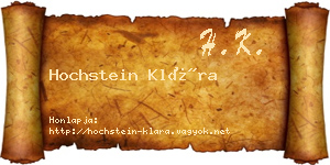 Hochstein Klára névjegykártya