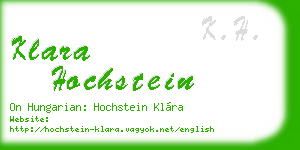 klara hochstein business card